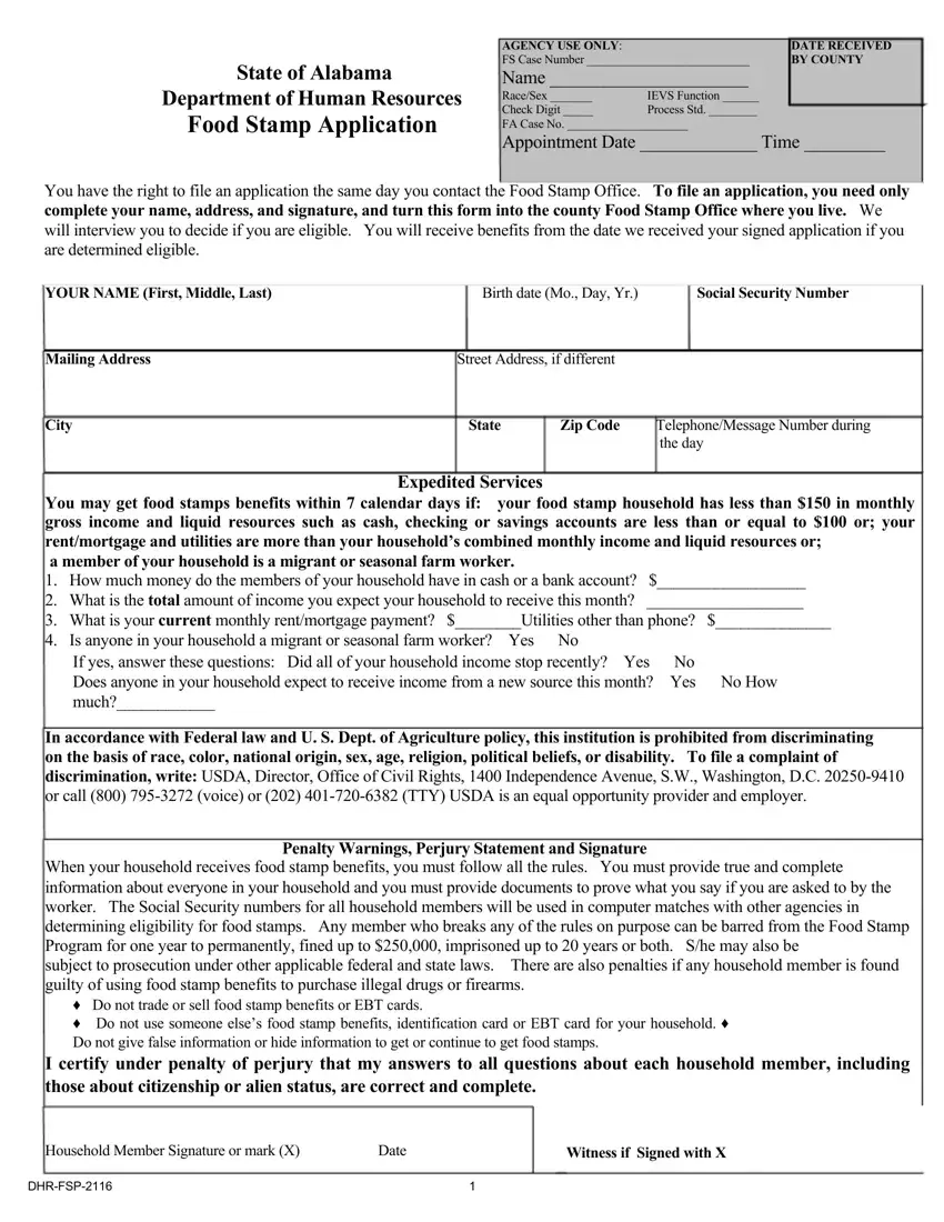 Food Stamp Application Alabama Fill Out Printable PDF Forms Online Food Stamp Application Alabama Fill Out Printable PDF Forms Online