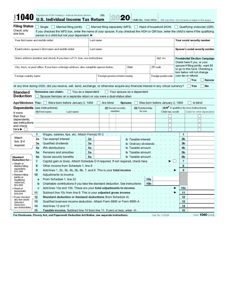 Form 1040A IRS Tax Forms Jackson Hewitt Form 1040A IRS Tax Forms Jackson Hewitt