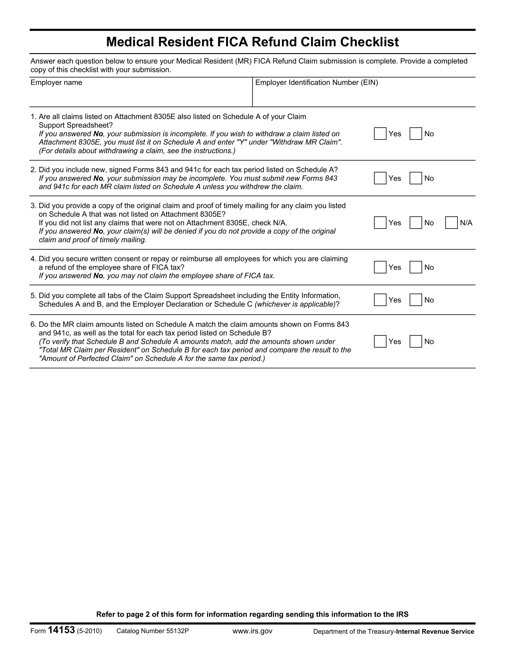 Form 14153 Fill Out Printable PDF Forms Online