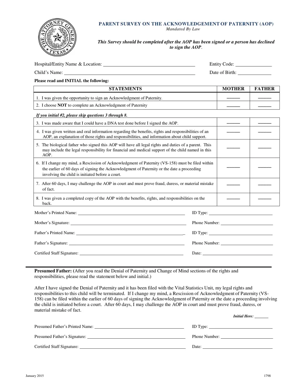 Form 1798 Fill Out Sign Online And Download Fillable PDF Texas Templateroller