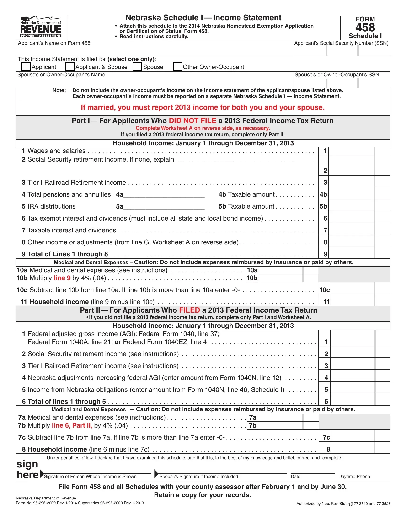 Form 458 Schedule 1 Fill Out Printable PDF Forms Online