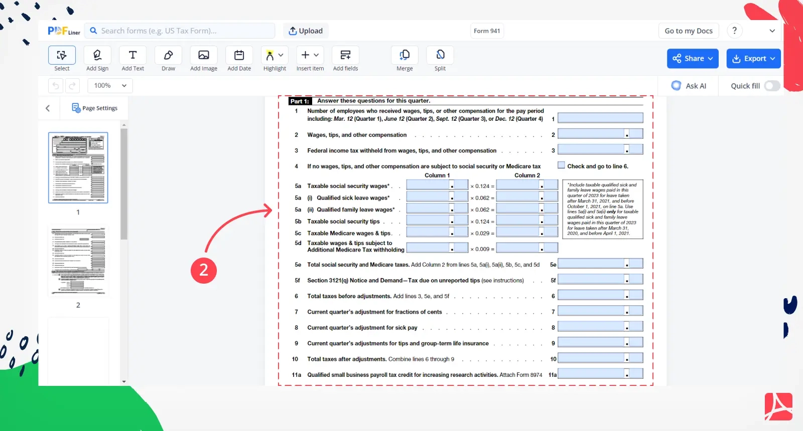 Form 941 Fill Out Form 941 Tax 2025