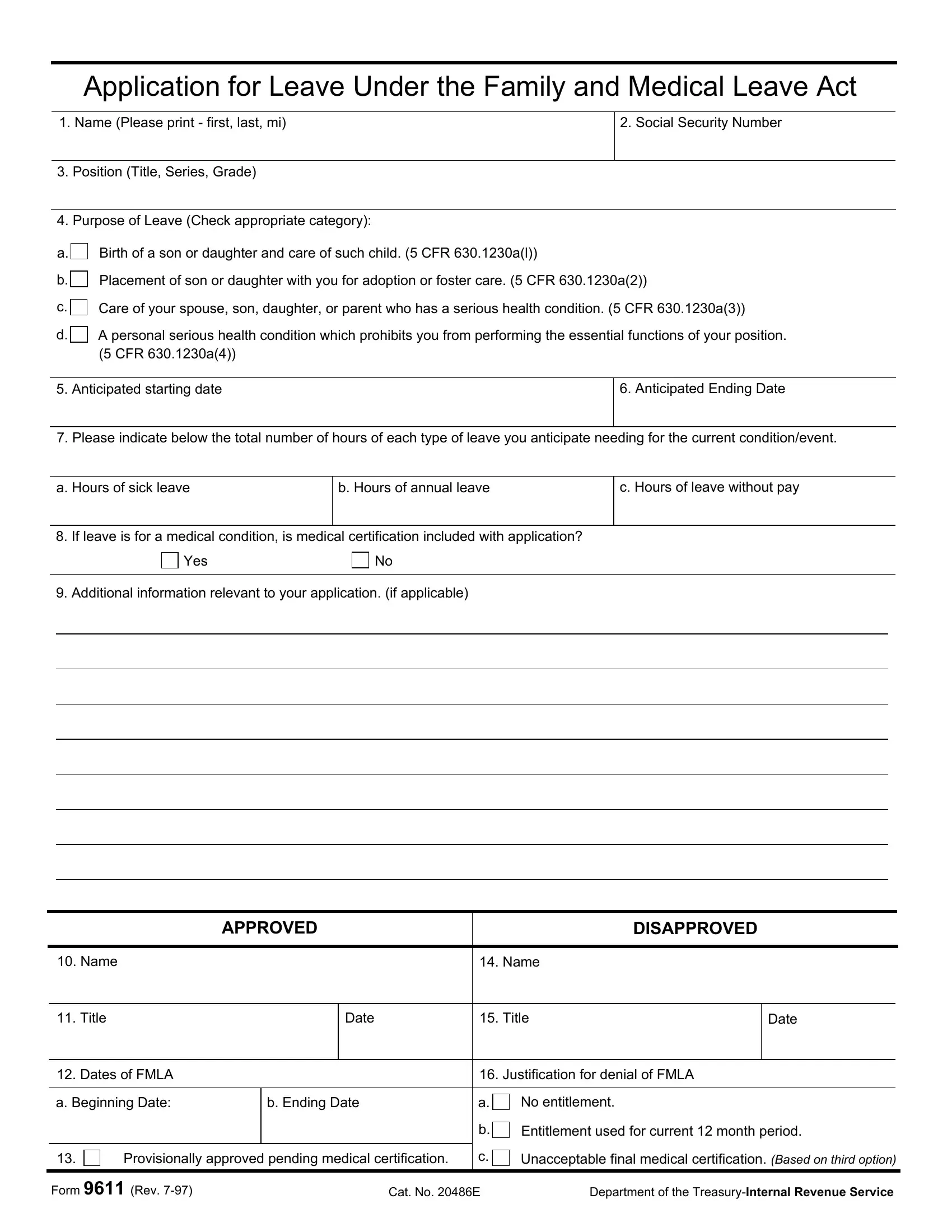 Fmla Printable Forms