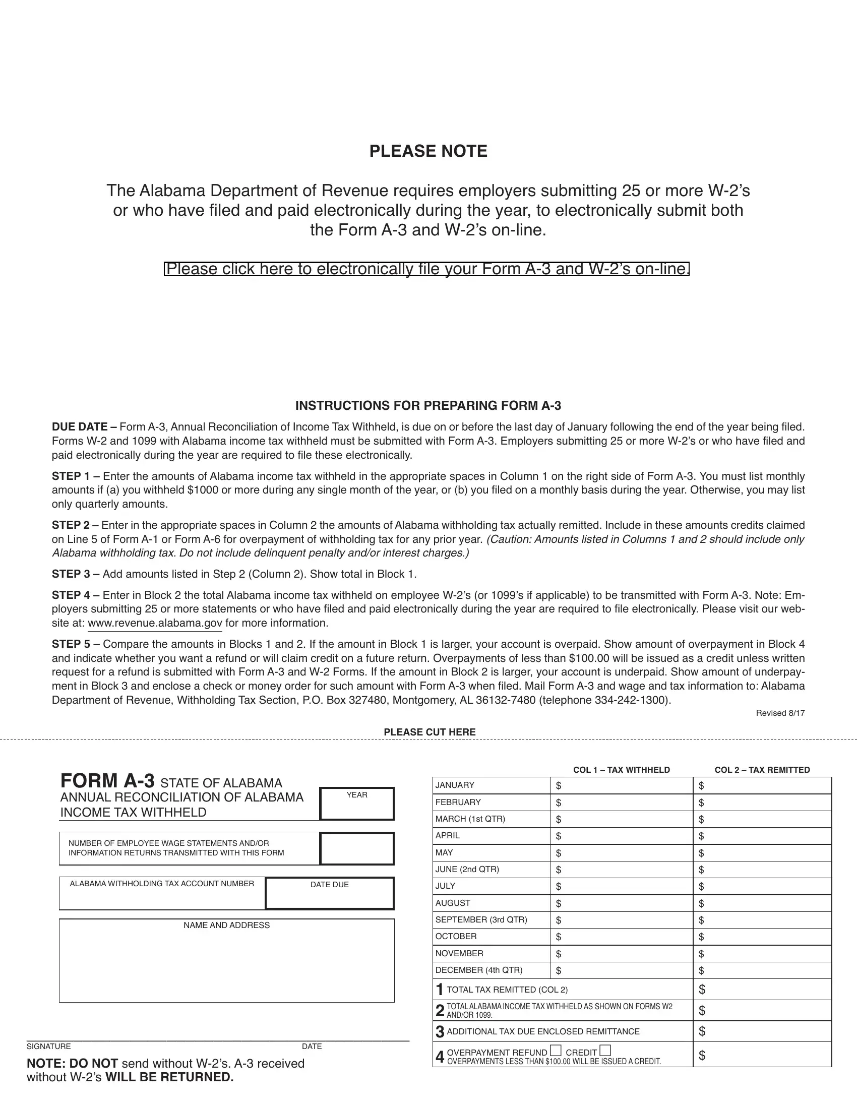 2016 Alabama State Tax Form Printable