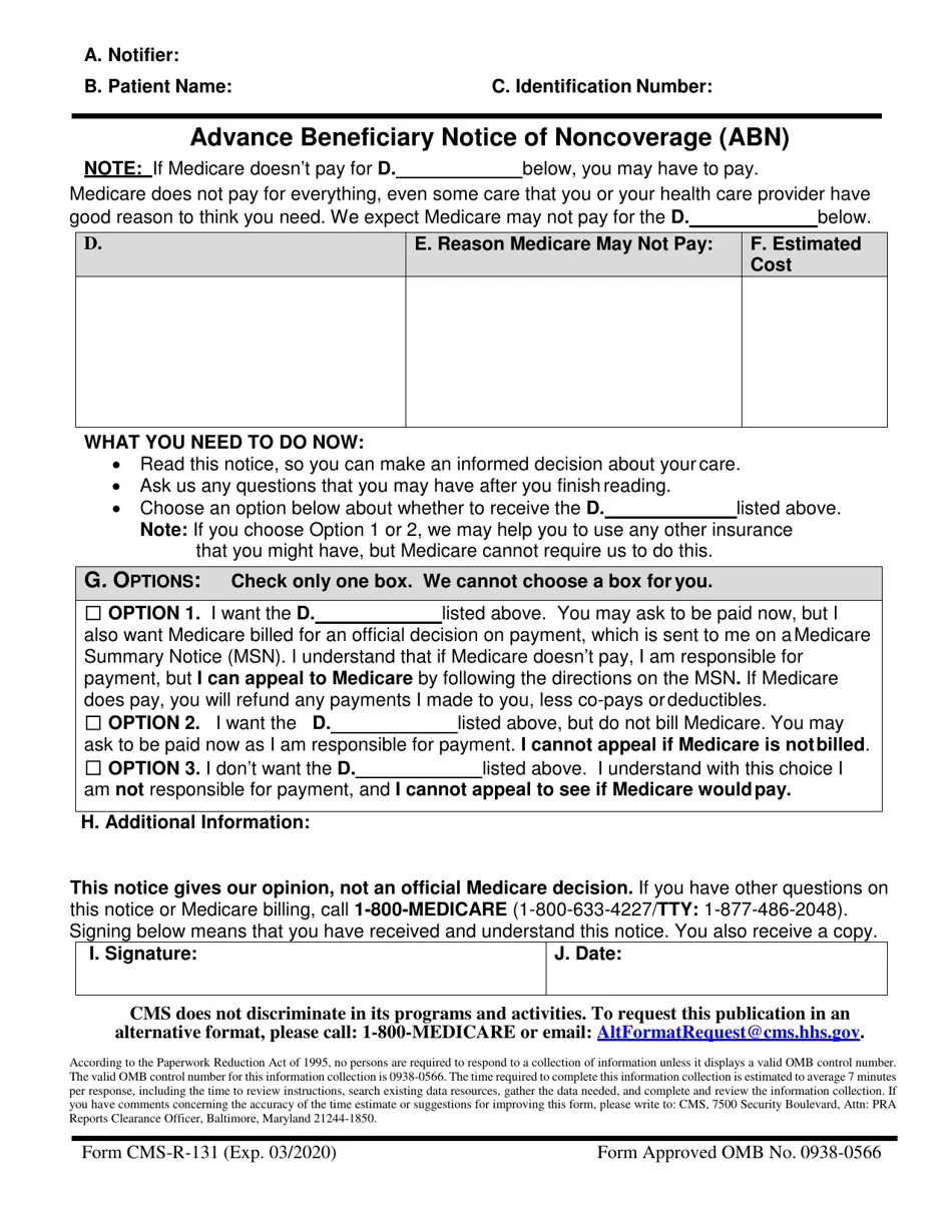Form CMS R 131 Fill Out Sign Online And Download Printable PDF Templateroller
