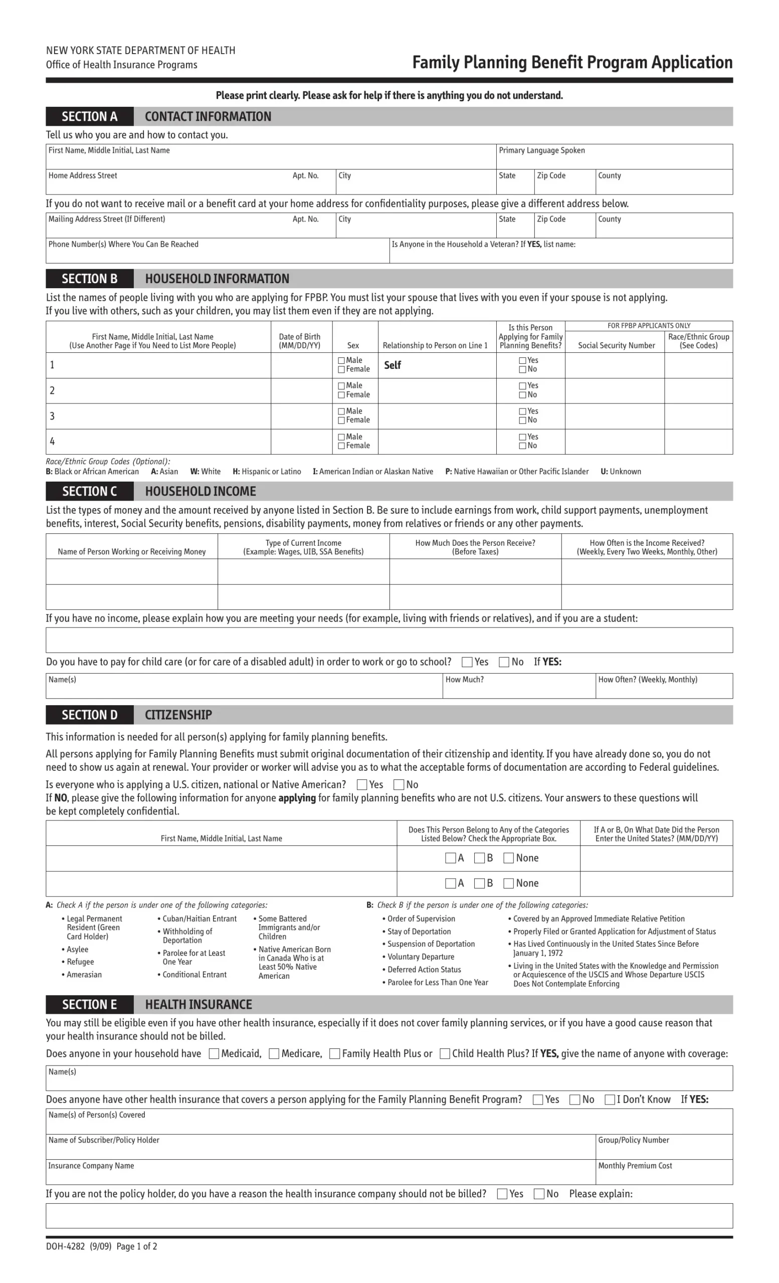 Form Doh 4282 Fill Out Printable PDF Forms Online