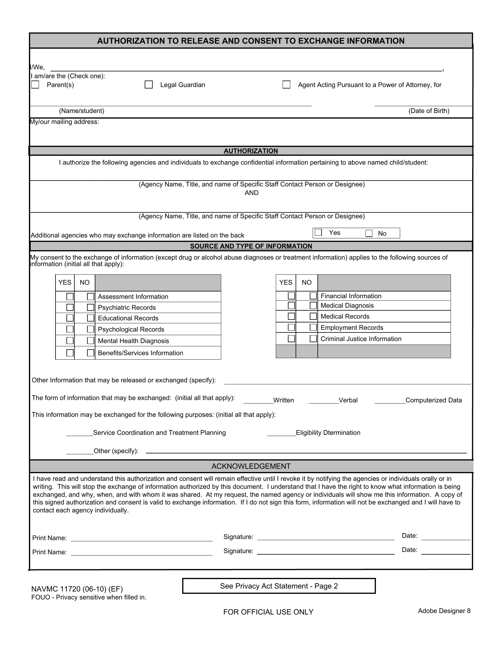 Form Navmc 11720 Fill Out Printable PDF Forms Online
