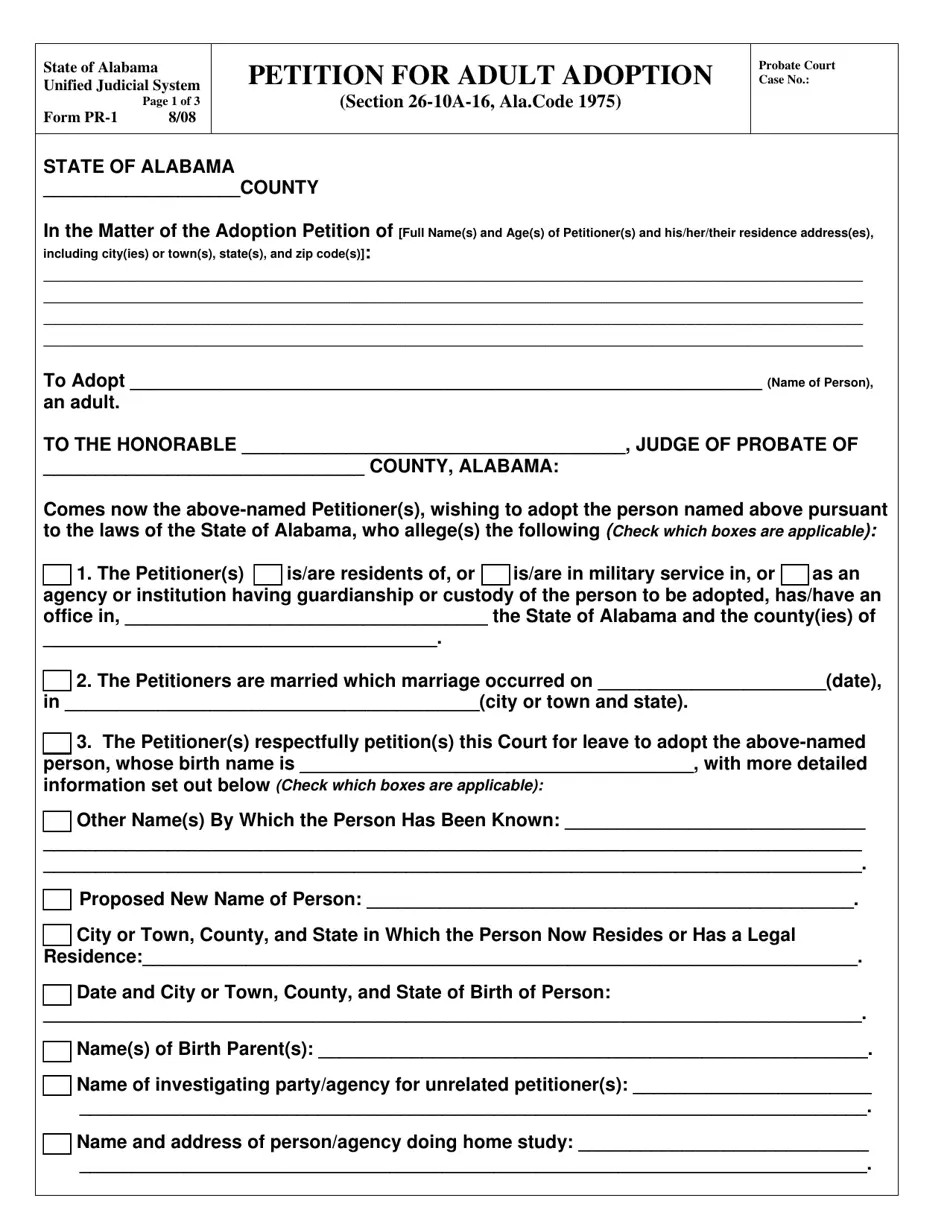 Adult Adoption Printable Form