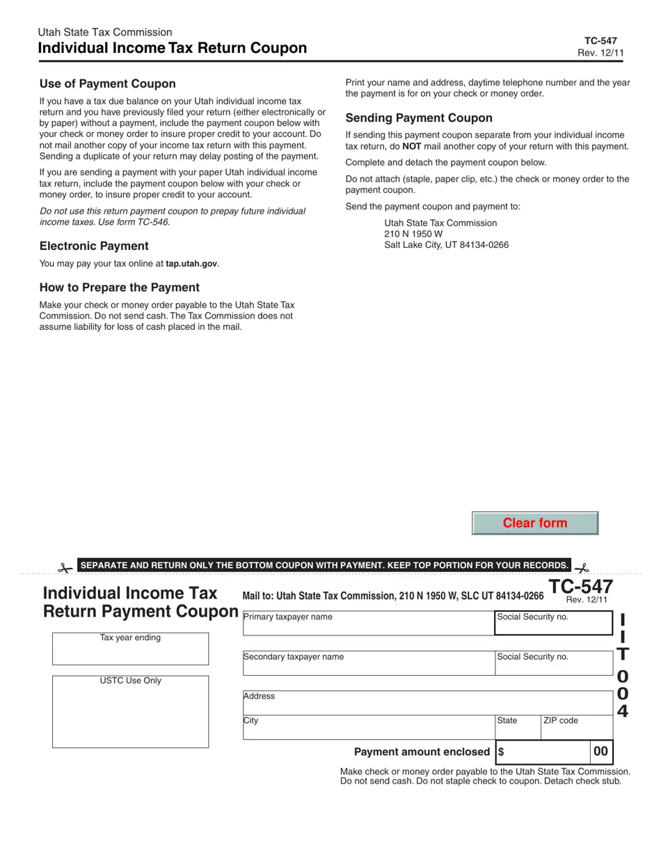 Form TC 547 Fill Out Sign Online And Download Fillable PDF Utah Templateroller