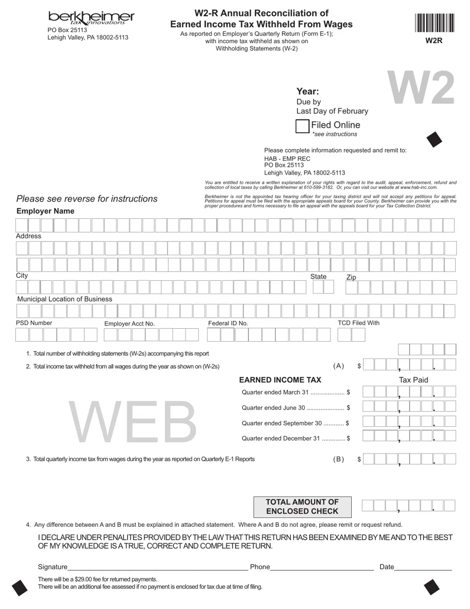 Form W2 R Fill Out Sign Online And Download Fillable PDF Pennsylvania Templateroller