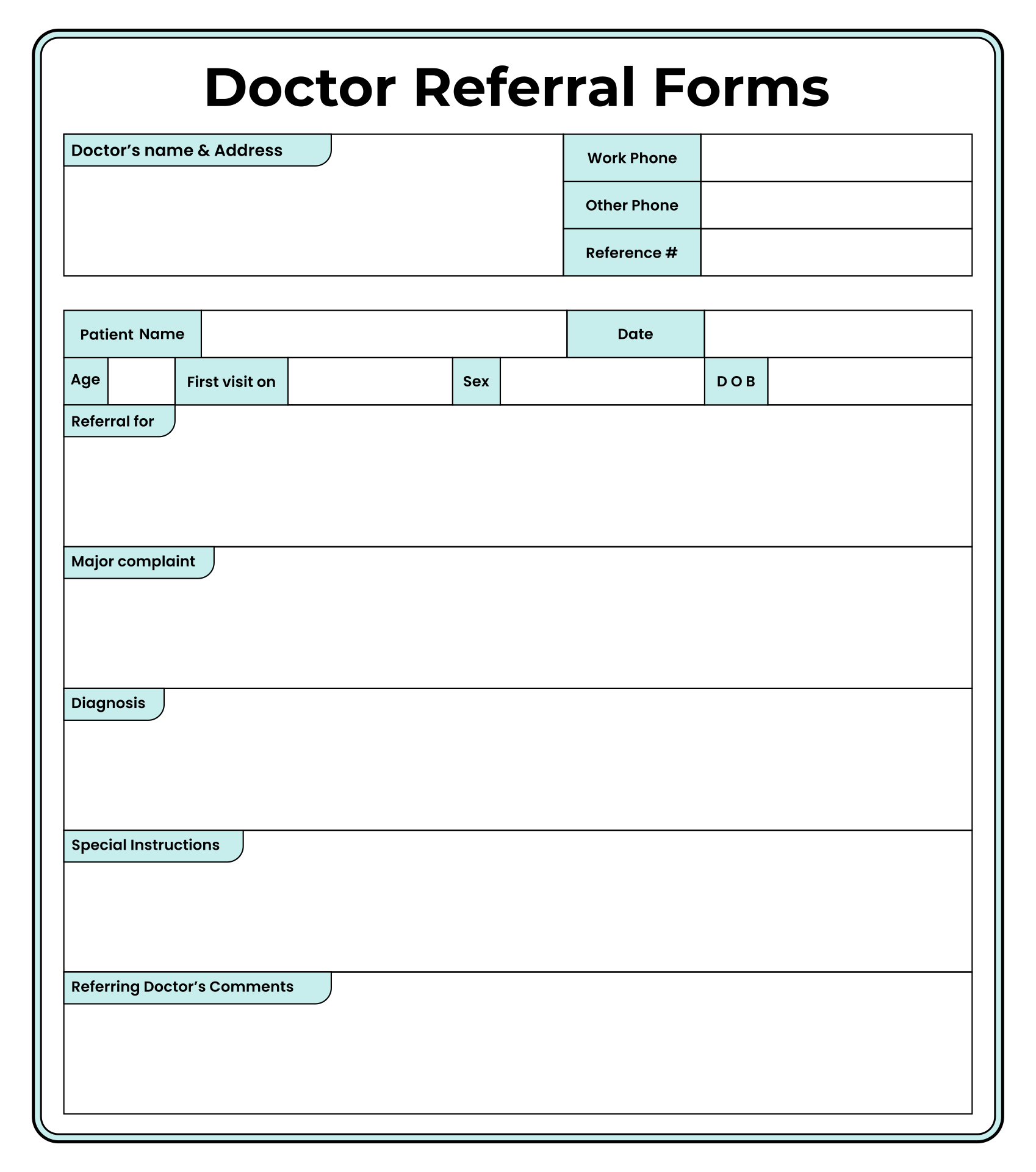 Forms Medical Doctors 10 Free PDF Printables Printablee