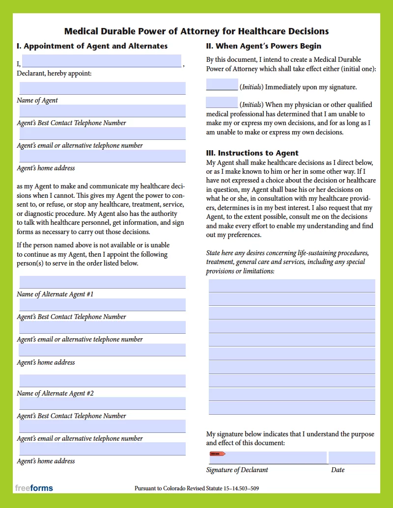 Free Living Will Printable Form