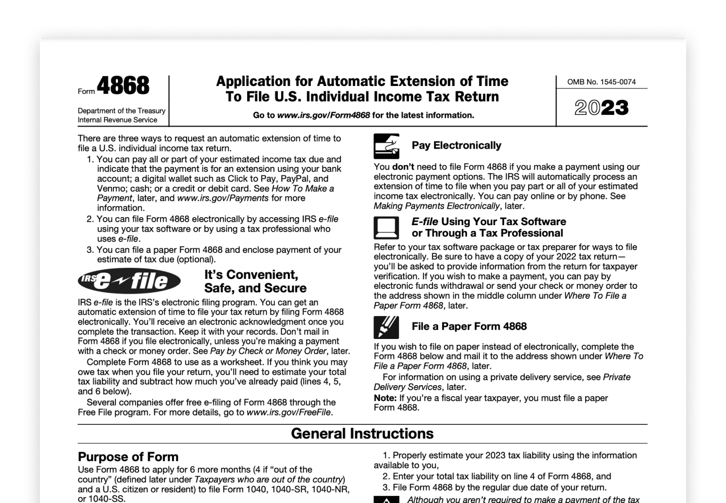 Printable Tax Extension Form