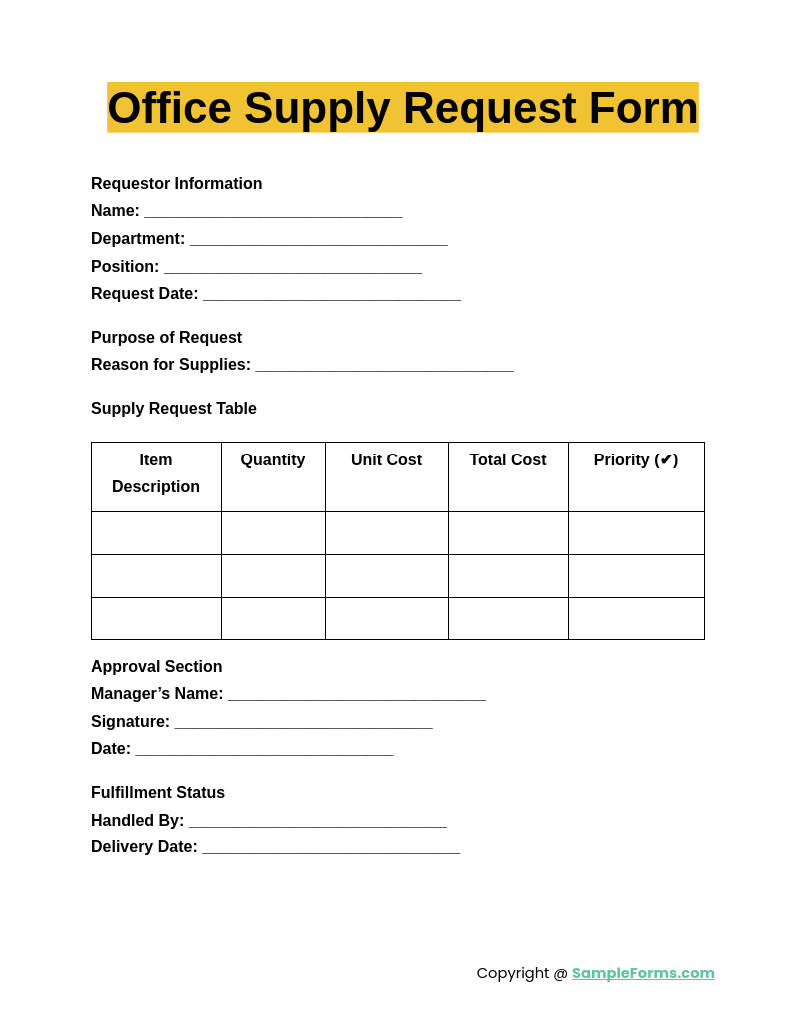FREE 16 Supply Request Form Samples PDF MS Word Google Docs Excel FREE 16 Supply Request Form Samples PDF MS Word Google Docs Excel