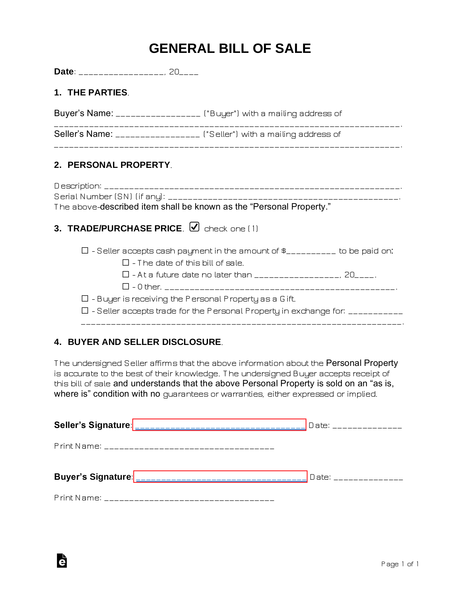 Free Bill Of Sale Forms 24 PDF Word EForms