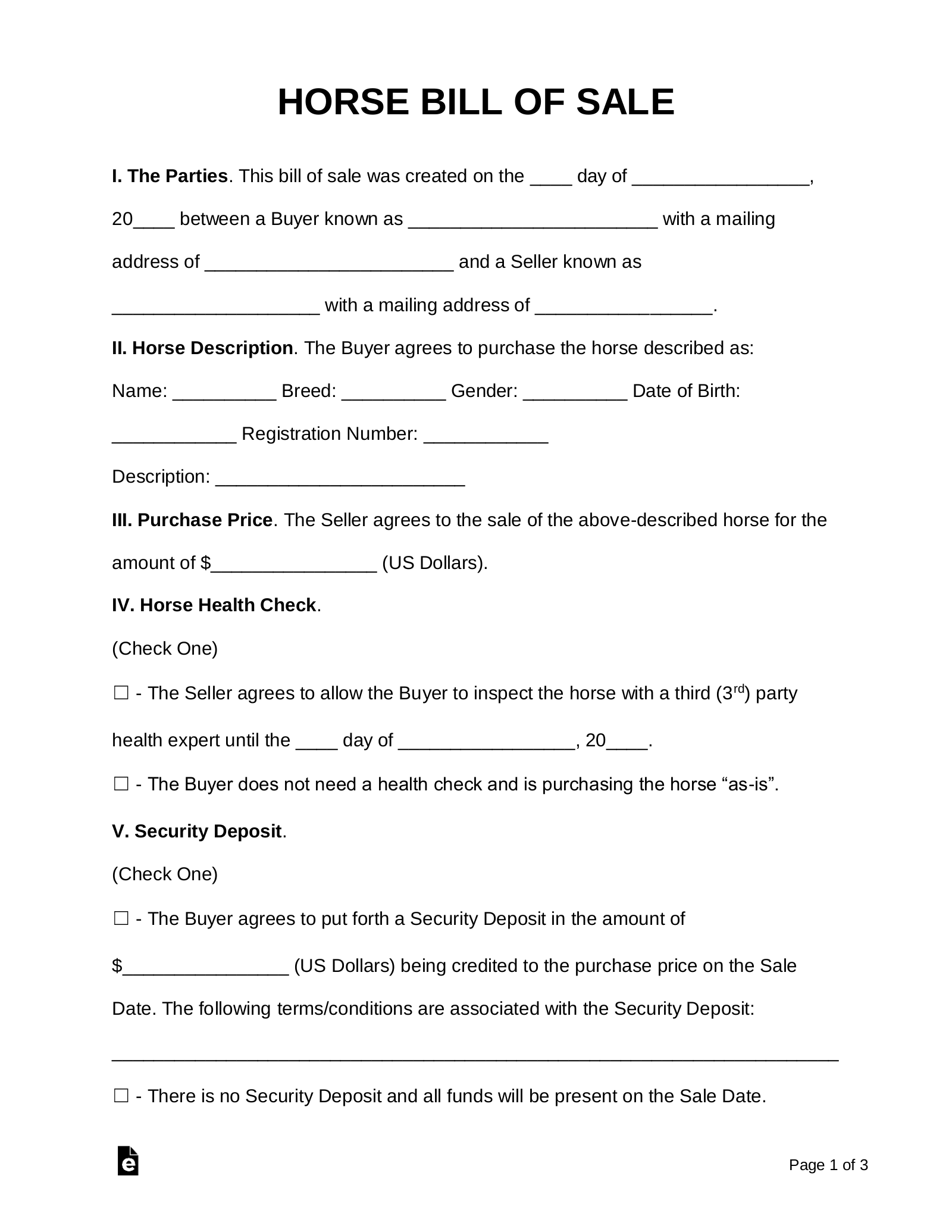 Free Bill Of Sale Forms 24 PDF Word EForms