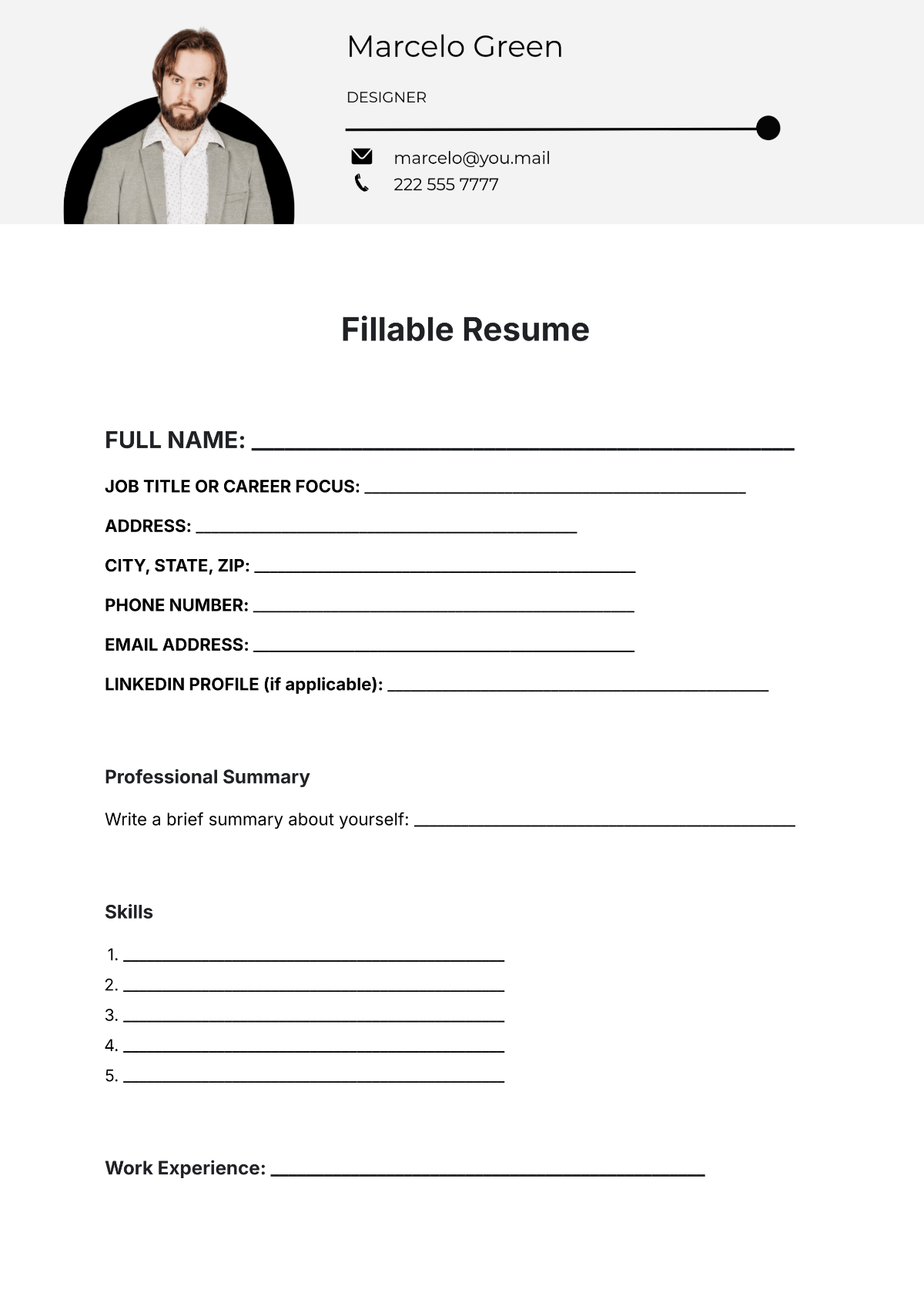 Free Blank Resume For Beginners Template To Edit Online Free Blank Resume For Beginners Template To Edit Online