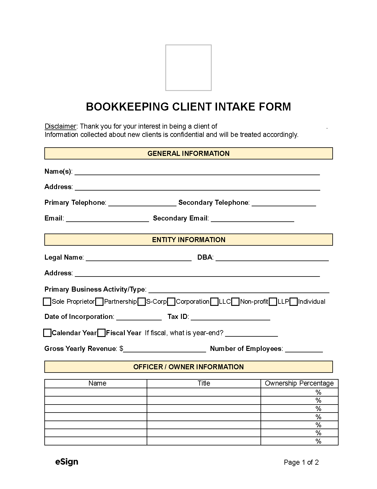 Free Accounting And Bookkeeping Forms Printable