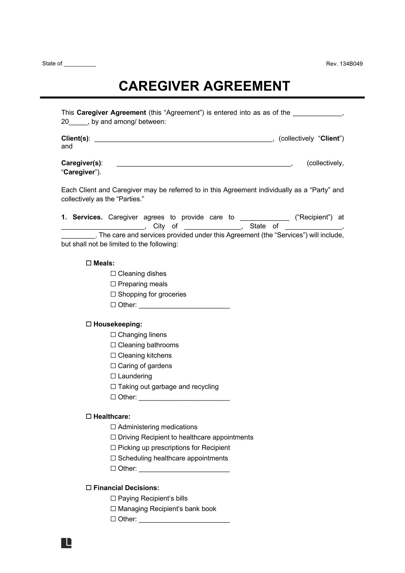 Free Printable Caregiver Forms Free Printable Caregiver Forms