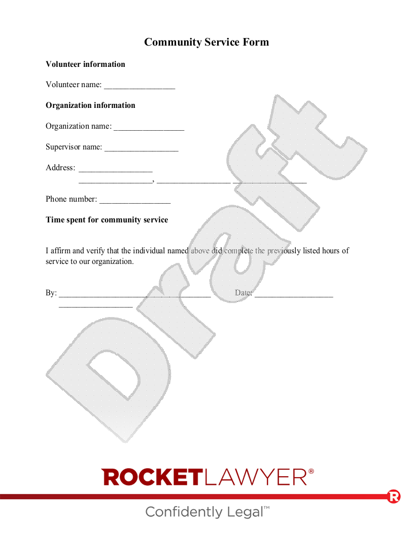 Free Community Service Form Free To Print Save Download Free Community Service Form Free To Print Save Download