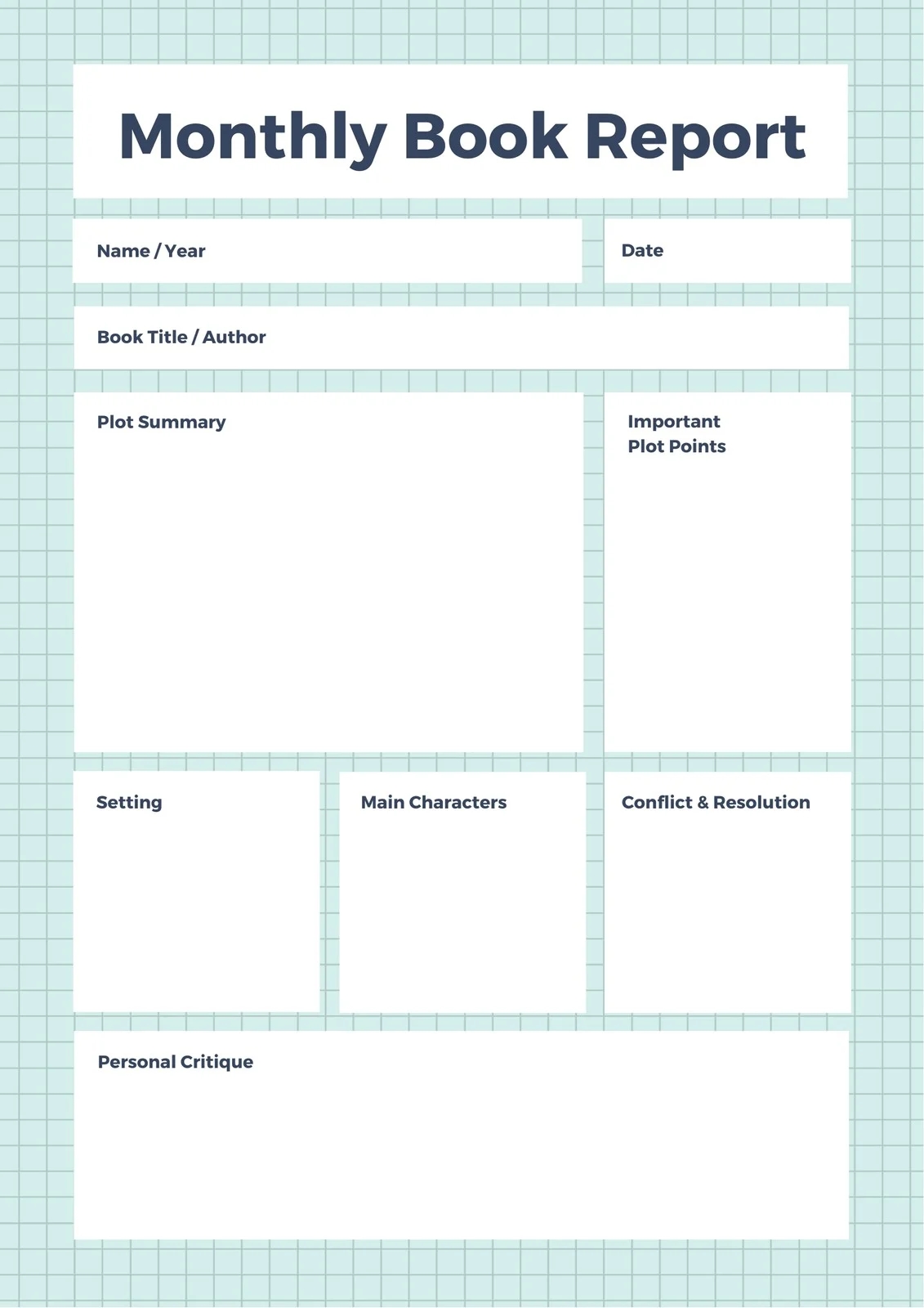Free Custom Printable Monthly Report Templates Canva