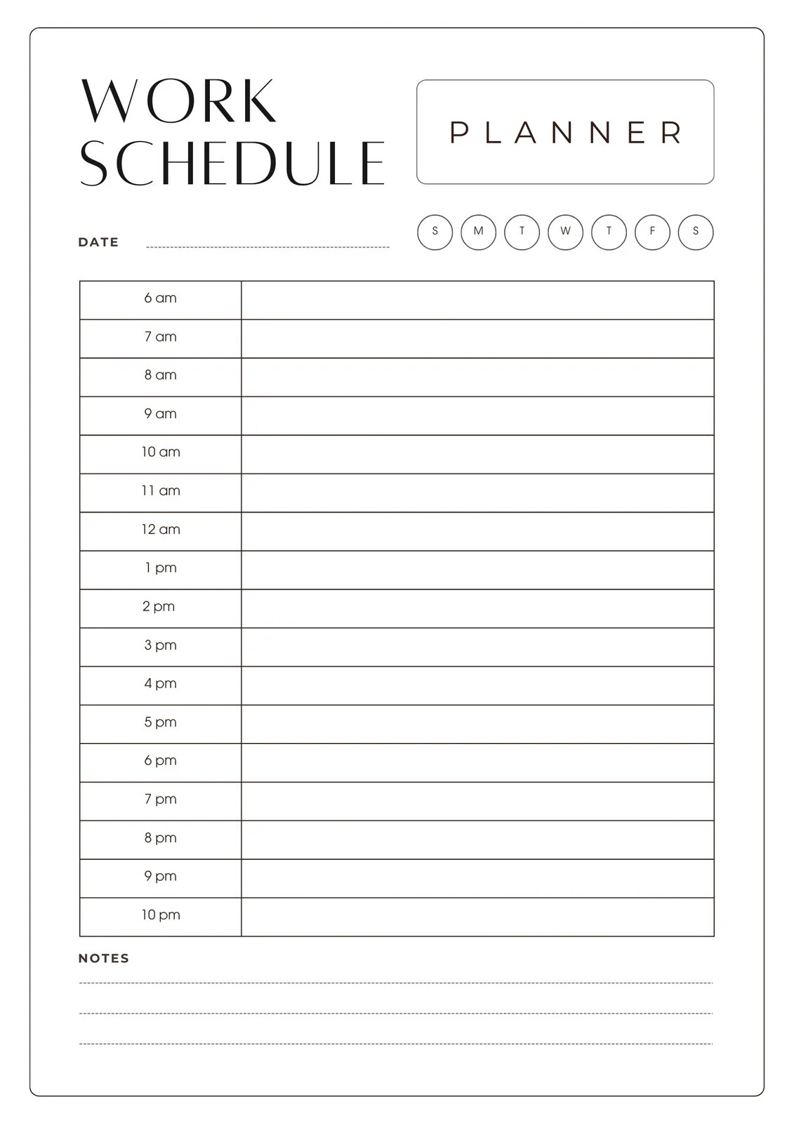 Printable Forms For Scheduling