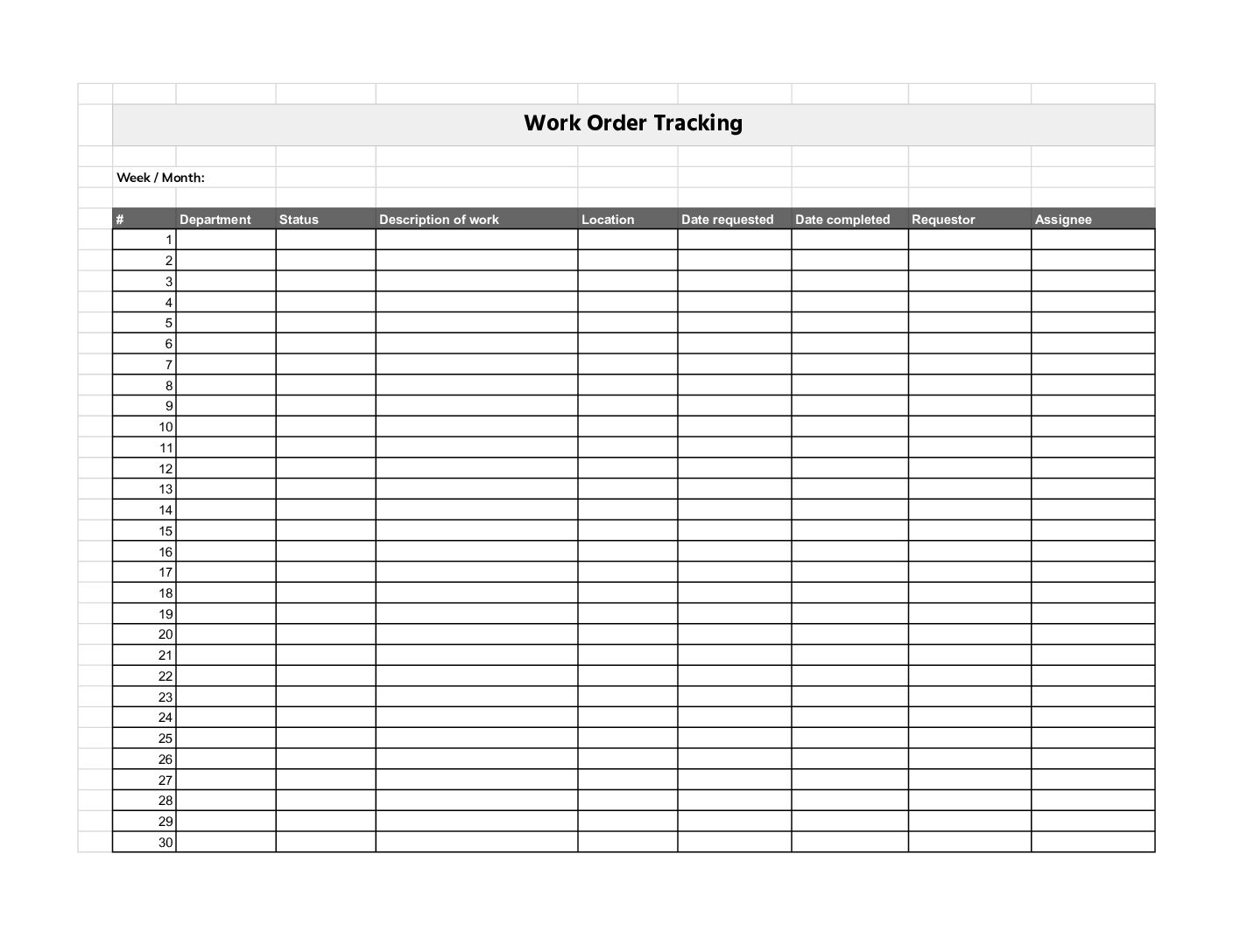 Free Customizable Work Order Templates FMX Free Customizable Work Order Templates FMX