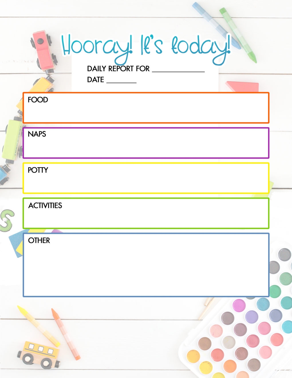 Printable Infant Daily Report Form Printable Infant Daily Report Form