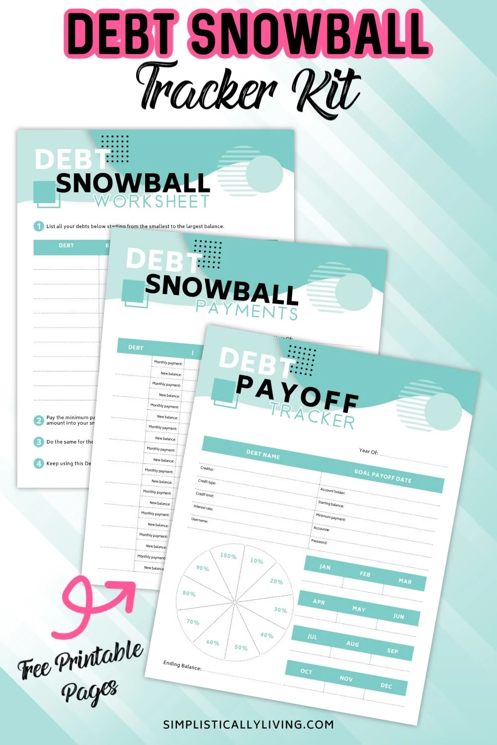 Free Debt Snowball Printable Worksheets Simplistically Living Worksheets Library
