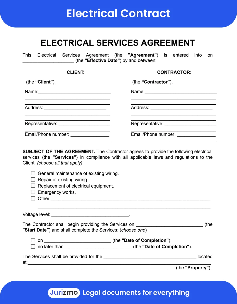 Printable Contract Forms