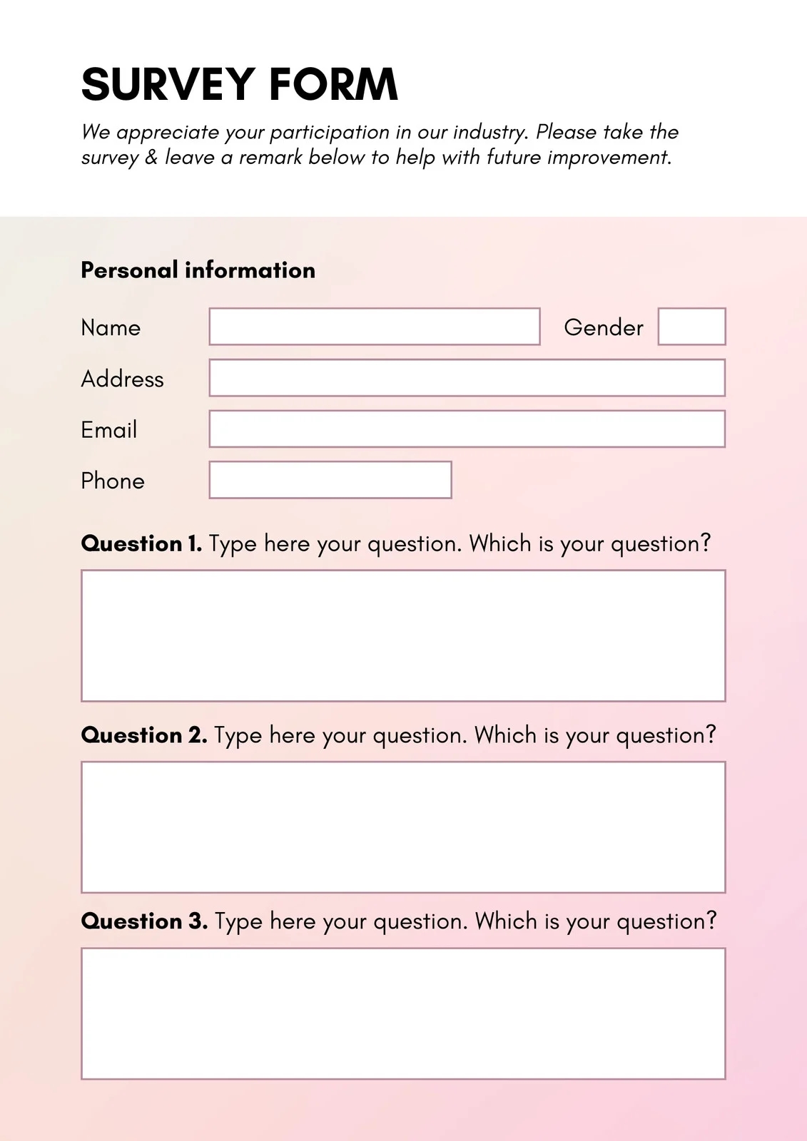 Printable Blank Forms