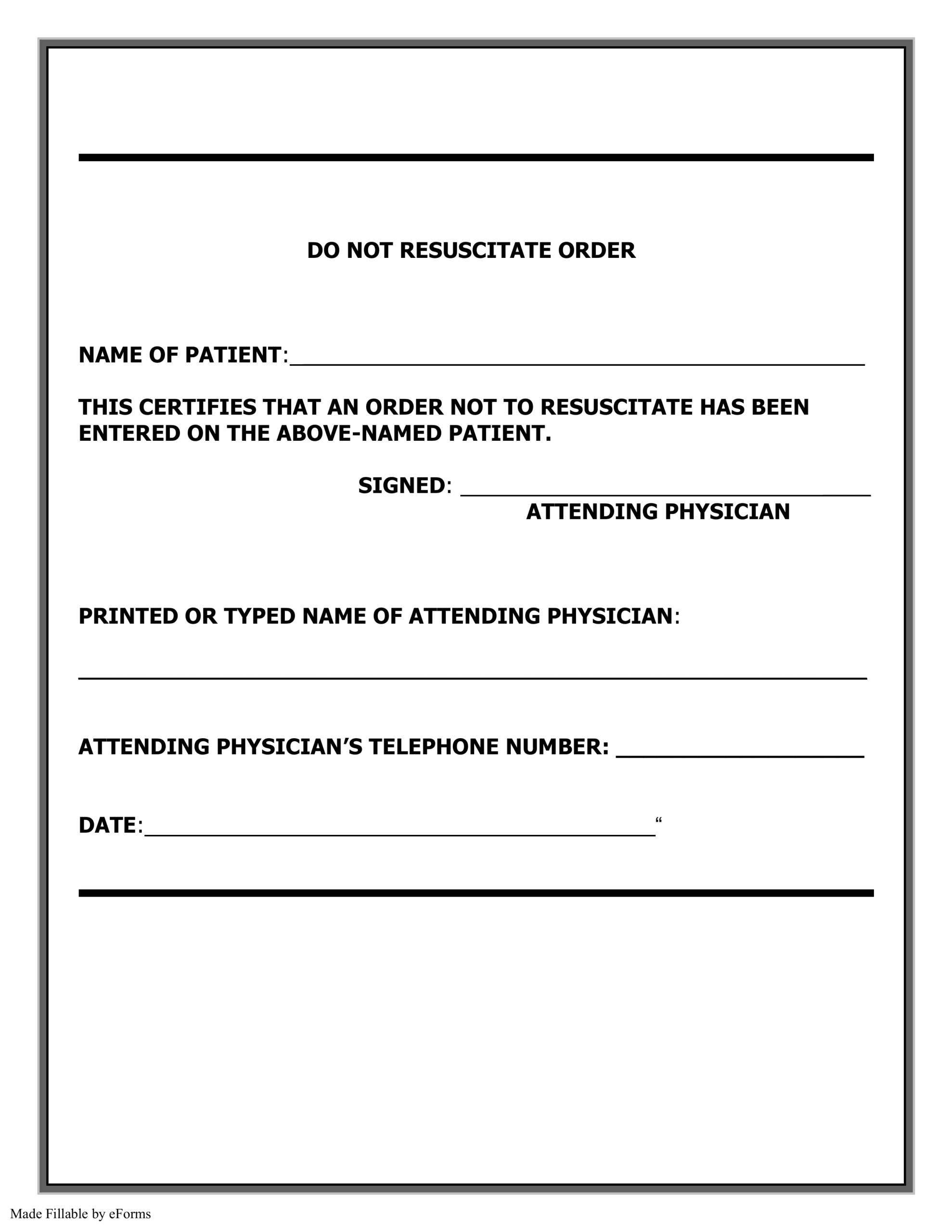 Free Printable Dnr Form