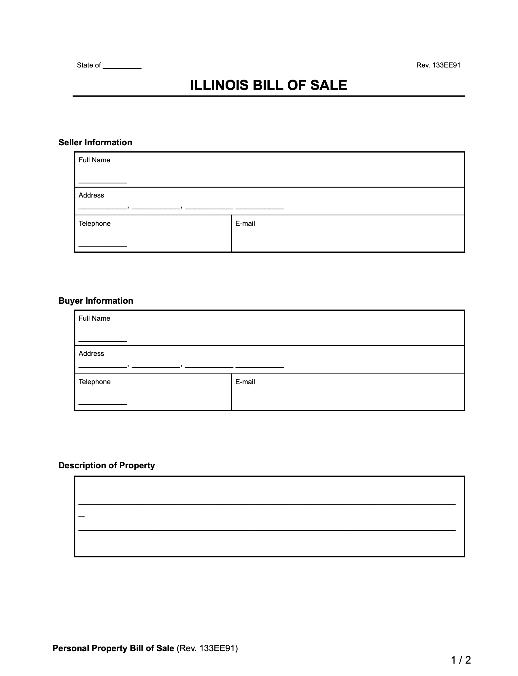Free Illinois Bill Of Sale Forms PDF Word Legal Templates Free Illinois Bill Of Sale Forms PDF Word Legal Templates