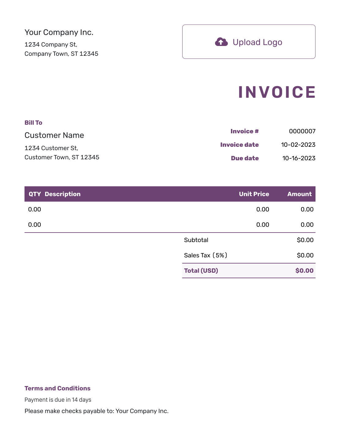 Free Printable Invoice Forms
