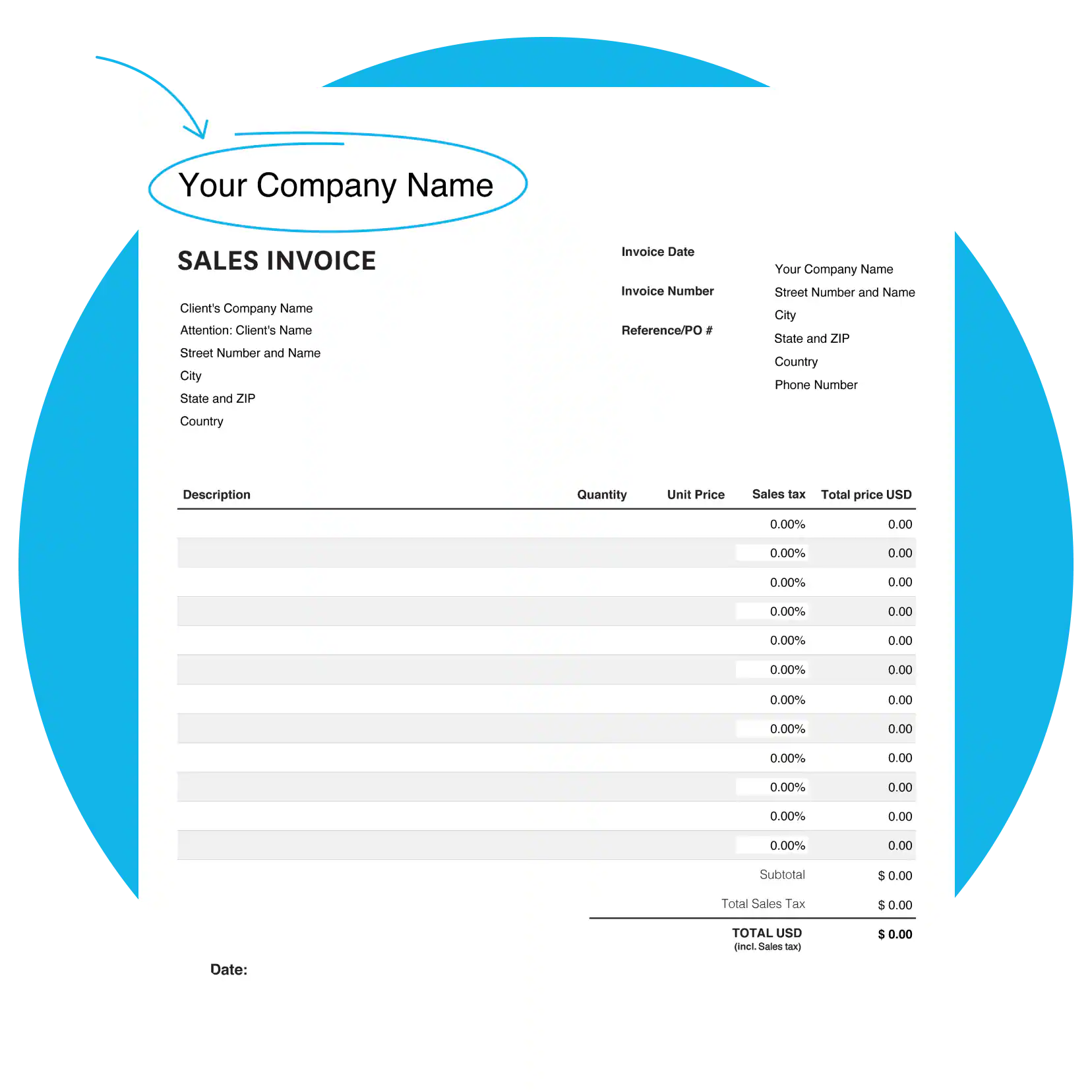 Free Printable Sample Of Invoice Form