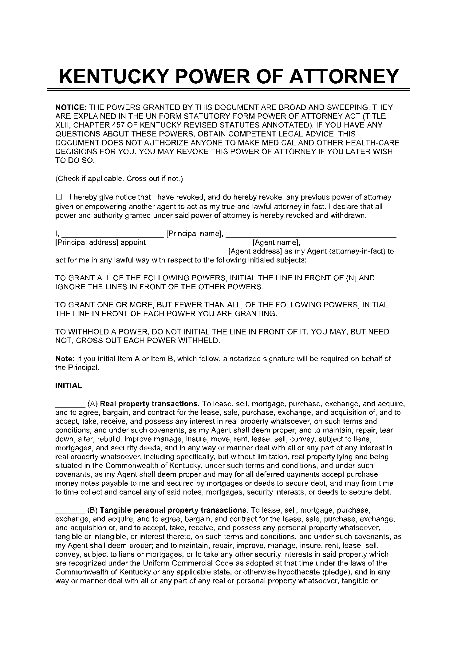 Power Of Attorney Form Printable Power Of Attorney Form Printable