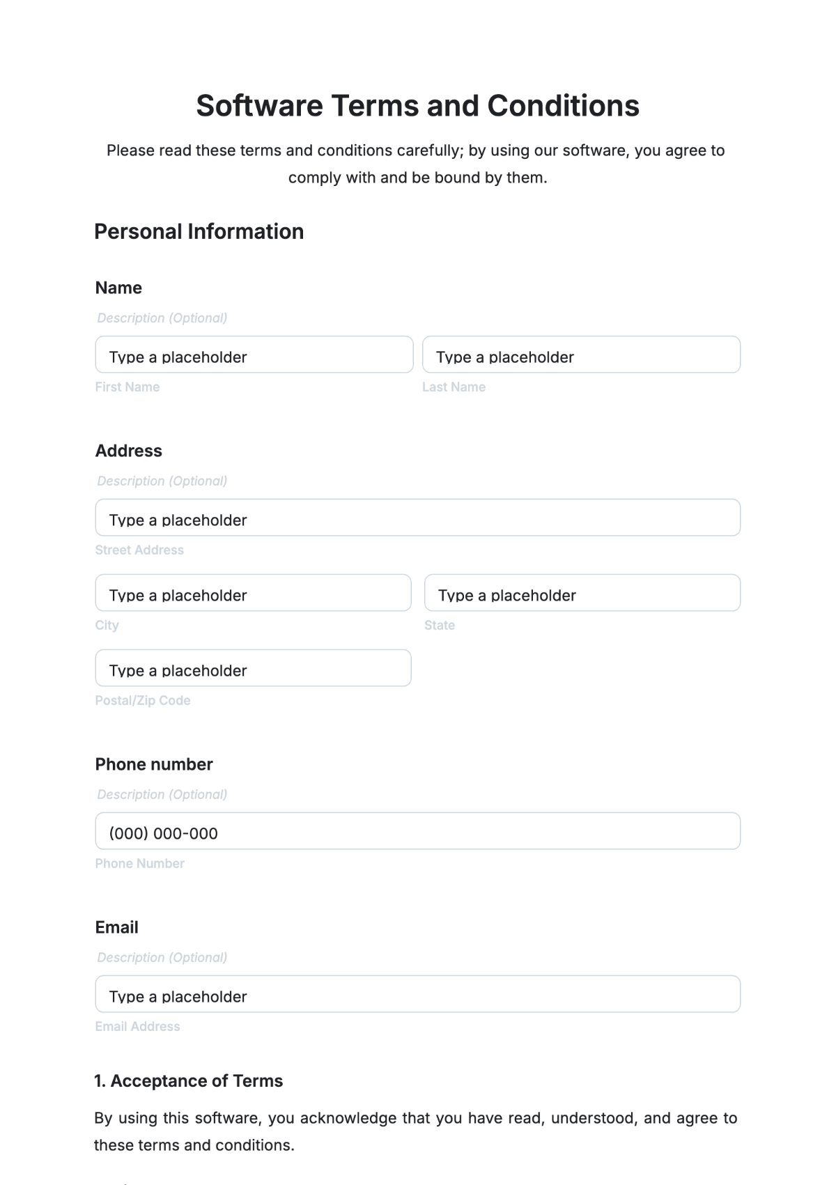 Free Legal Templates To Edit Online