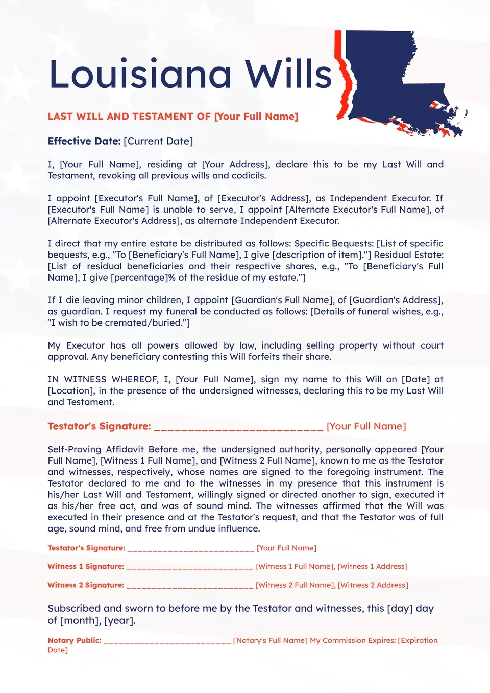 Free Louisiana Wills Template For Google Docs Free Louisiana Wills Template For Google Docs