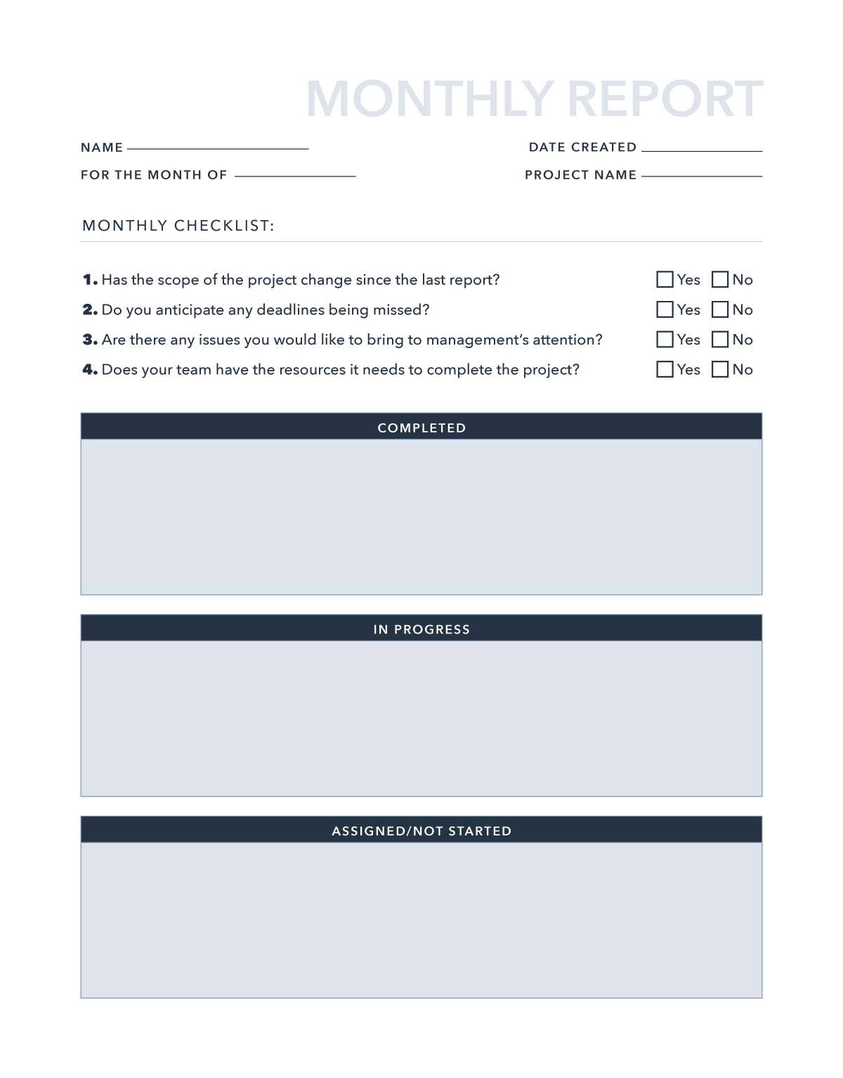 Free Monthly Report Template For Word Excel PDF Google Docs Google Slides HubSpot