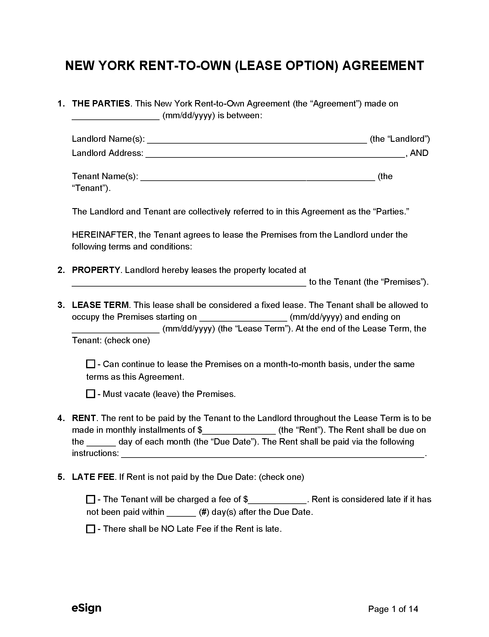 Free New York Rental Lease Agreement Templates 6 PDF Free New York Rental Lease Agreement Templates 6 PDF