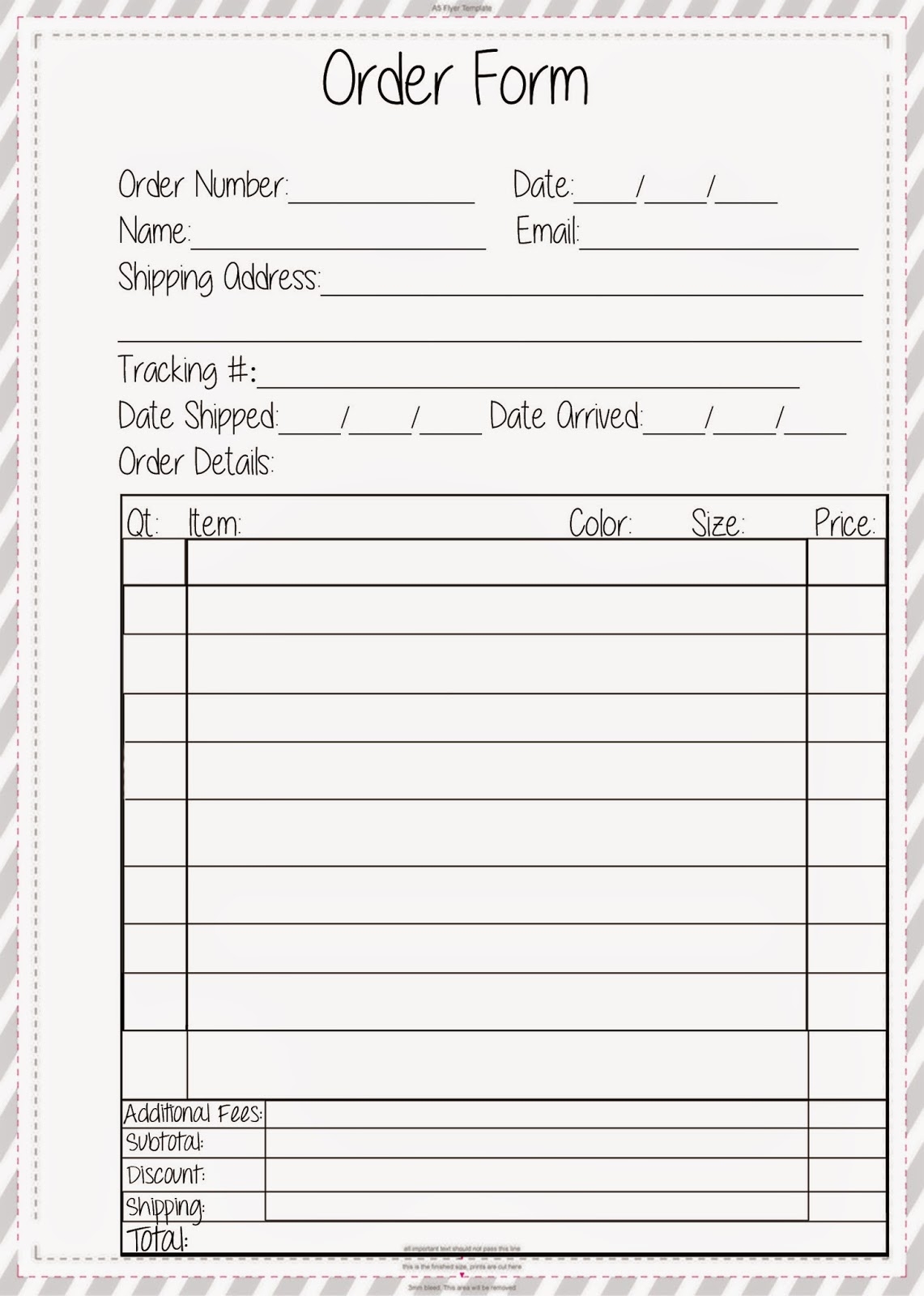 Free Order Form Planner Printable The Stitch Maker Free Order Form Planner Printable The Stitch Maker