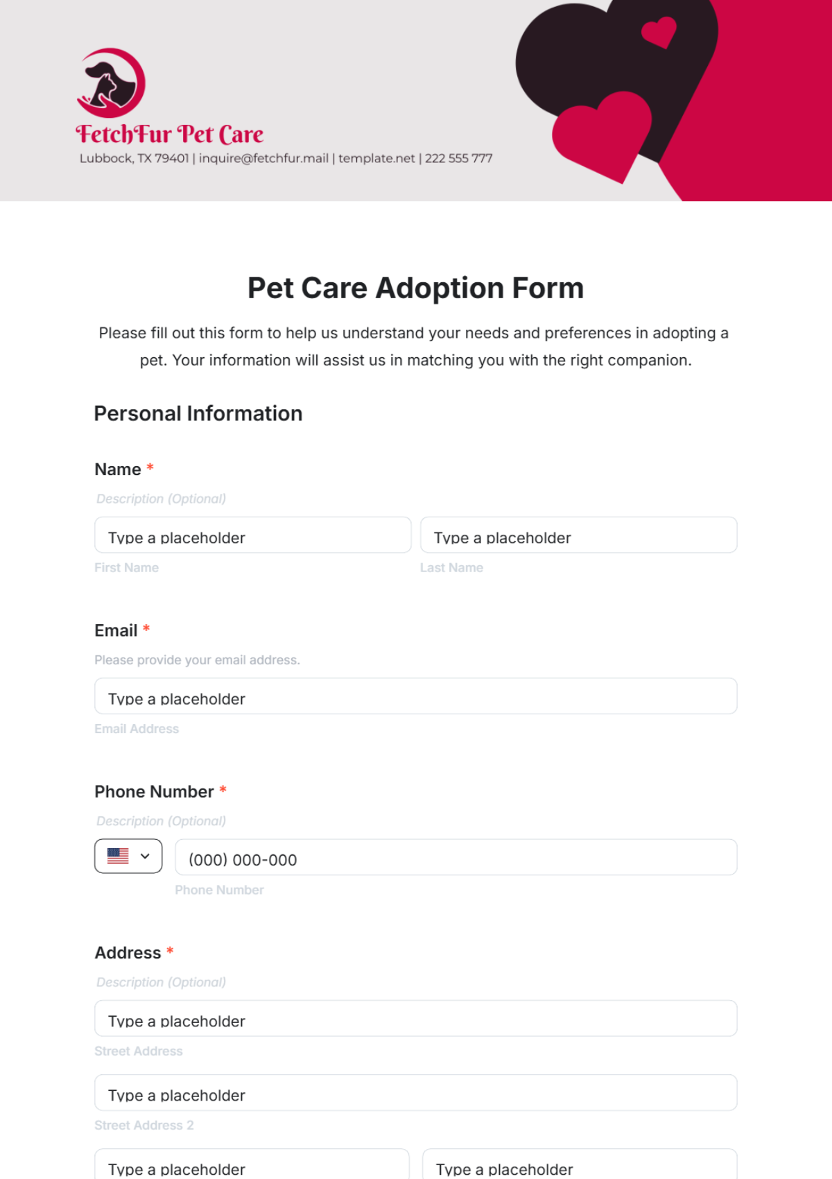Free Pet Care Templates To Edit Online