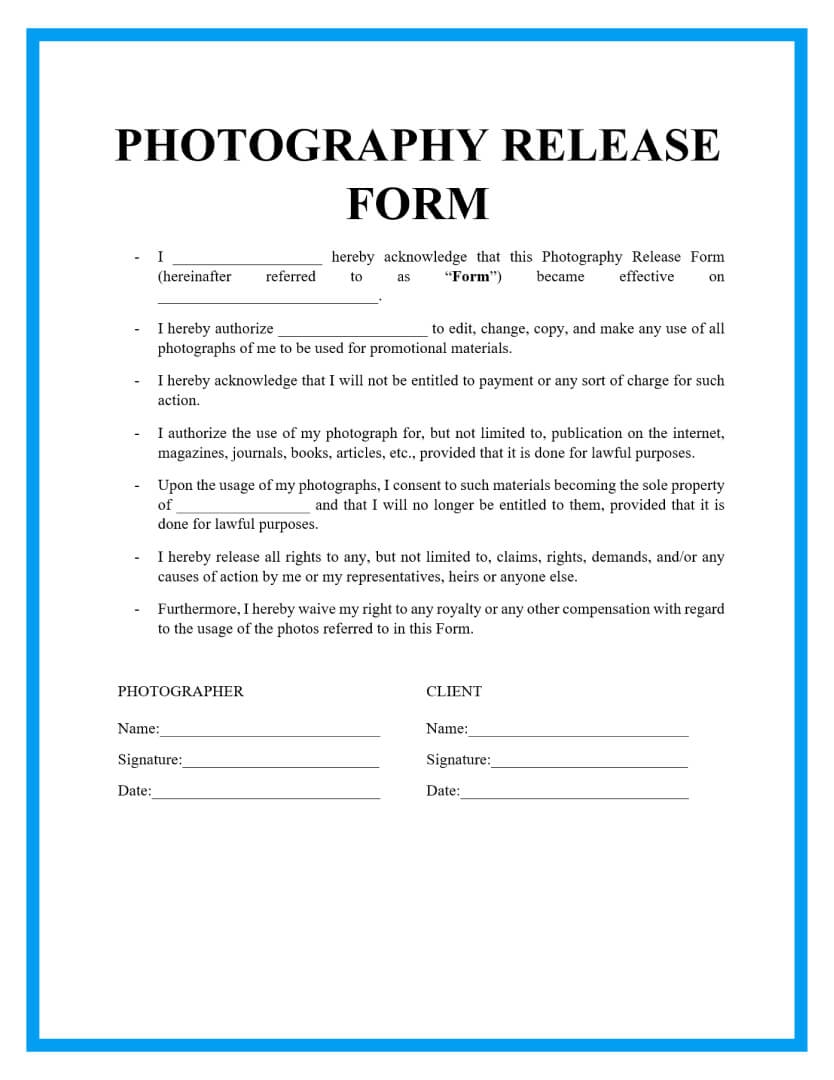 Generic Printable Waiver Form