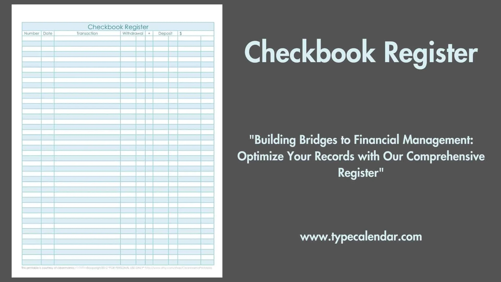 Free Printable Check Register Form Free Printable Check Register Form