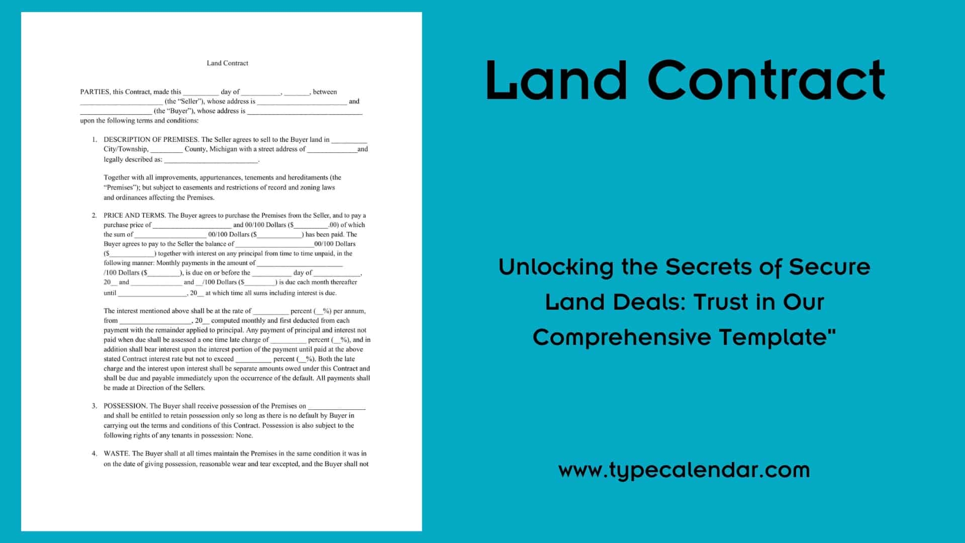 Free Printable Land Contract Templates Word PDF Simple Free Printable Land Contract Templates Word PDF Simple