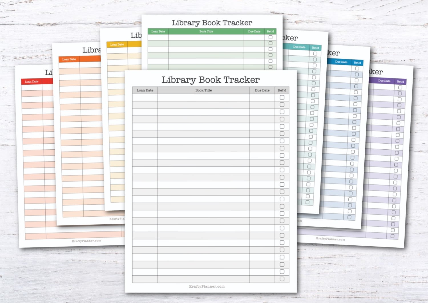 Free Printable Library Book Tracker Krafty Planner