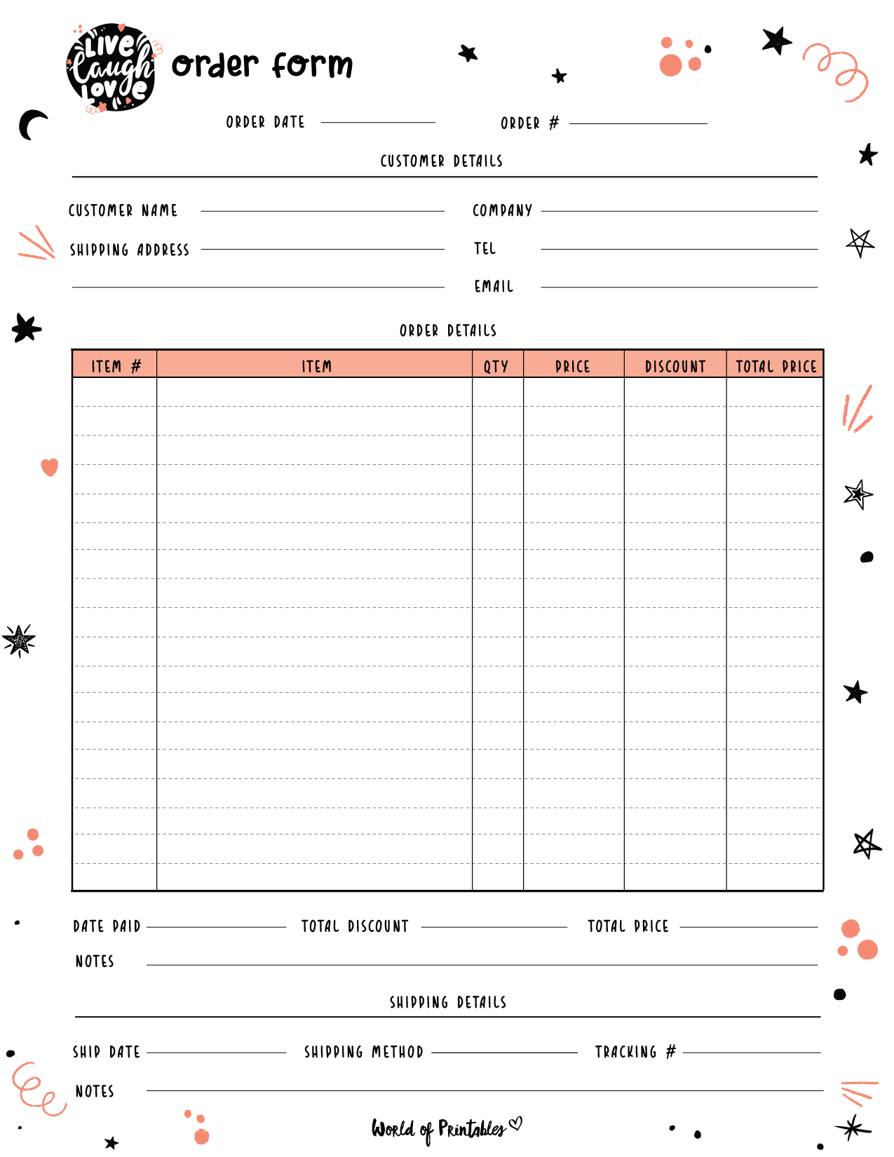 FREE Printable Purchase Order Template World Of Printables