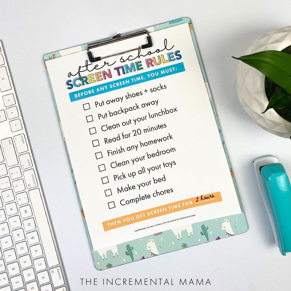 Free Printable Screen Time Checklist Bundle For Kids The Incremental Mama