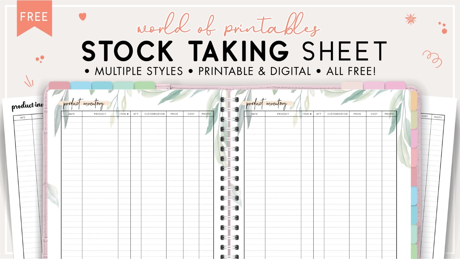 FREE Printable Stock Taking Sheet World Of Printables