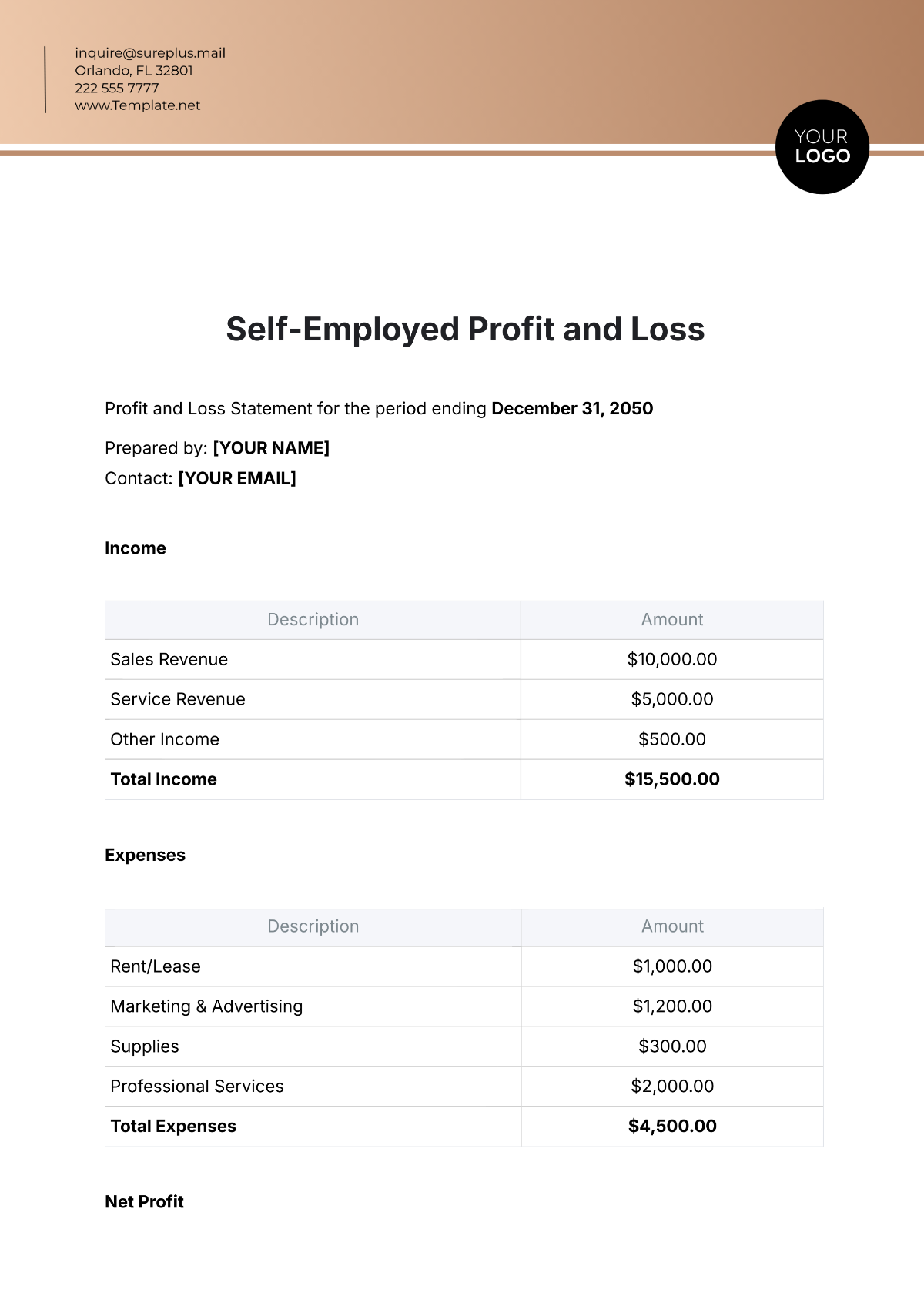 Free Profit And Loss Statement Templates To Edit Online And Print Free Profit And Loss Statement Templates To Edit Online And Print